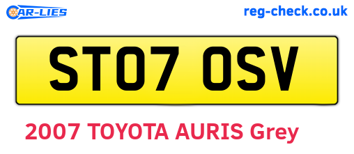 ST07OSV are the vehicle registration plates.