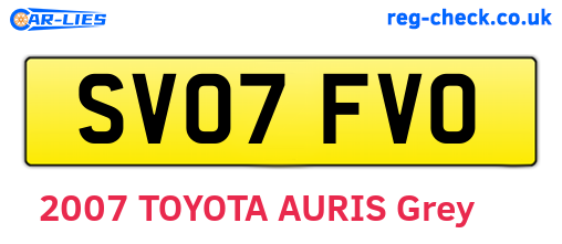 SV07FVO are the vehicle registration plates.