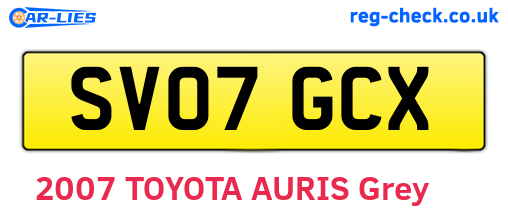 SV07GCX are the vehicle registration plates.