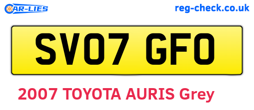 SV07GFO are the vehicle registration plates.