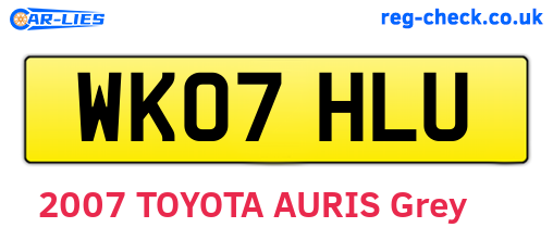 WK07HLU are the vehicle registration plates.