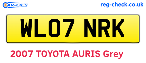 WL07NRK are the vehicle registration plates.