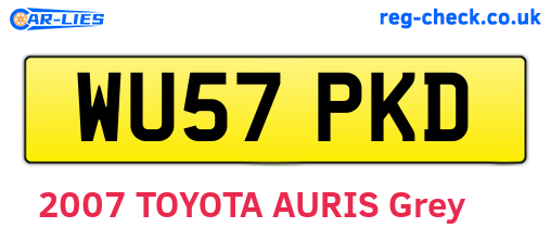 WU57PKD are the vehicle registration plates.