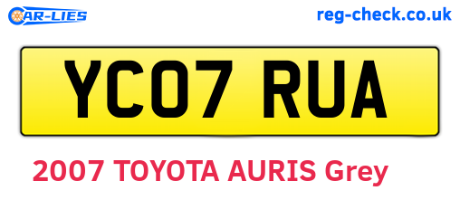 YC07RUA are the vehicle registration plates.