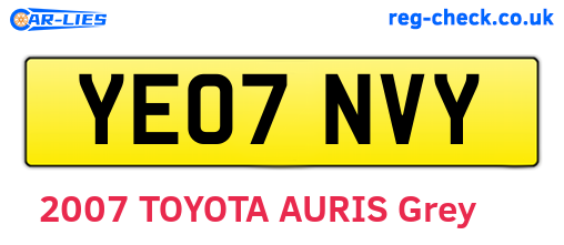 YE07NVY are the vehicle registration plates.