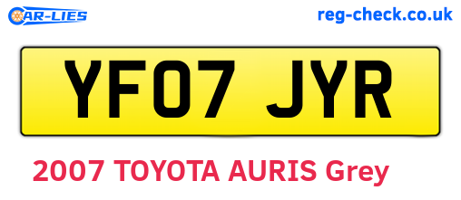 YF07JYR are the vehicle registration plates.