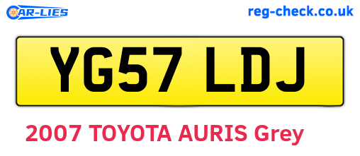 YG57LDJ are the vehicle registration plates.