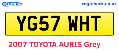 YG57WHT are the vehicle registration plates.