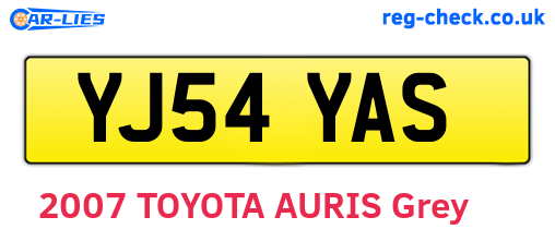 YJ54YAS are the vehicle registration plates.