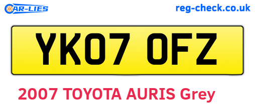 YK07OFZ are the vehicle registration plates.
