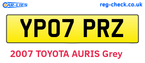 YP07PRZ are the vehicle registration plates.