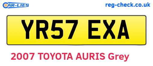 YR57EXA are the vehicle registration plates.