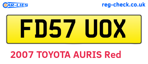 FD57UOX are the vehicle registration plates.