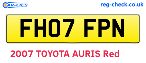 FH07FPN are the vehicle registration plates.
