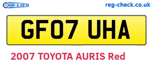 GF07UHA are the vehicle registration plates.