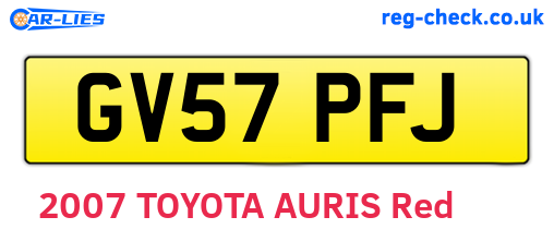 GV57PFJ are the vehicle registration plates.
