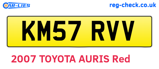 KM57RVV are the vehicle registration plates.