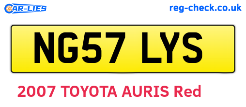 NG57LYS are the vehicle registration plates.