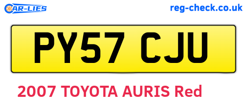 PY57CJU are the vehicle registration plates.