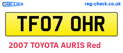 TF07OHR are the vehicle registration plates.