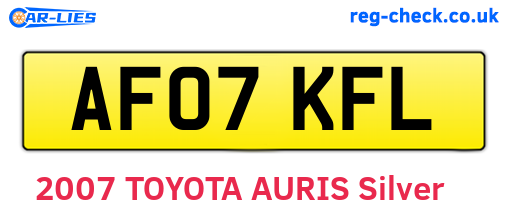 AF07KFL are the vehicle registration plates.