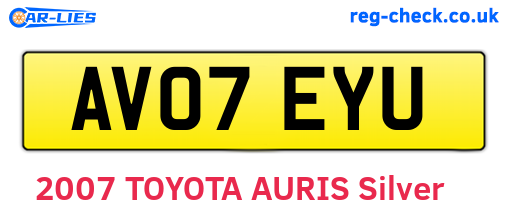 AV07EYU are the vehicle registration plates.