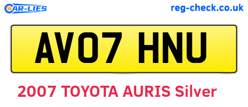 AV07HNU are the vehicle registration plates.