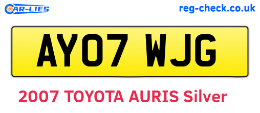 AY07WJG are the vehicle registration plates.