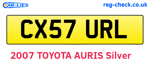 CX57URL are the vehicle registration plates.
