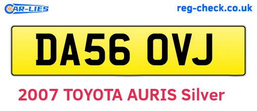 DA56OVJ are the vehicle registration plates.