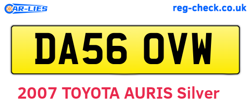 DA56OVW are the vehicle registration plates.