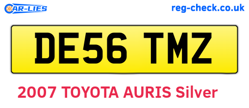 DE56TMZ are the vehicle registration plates.