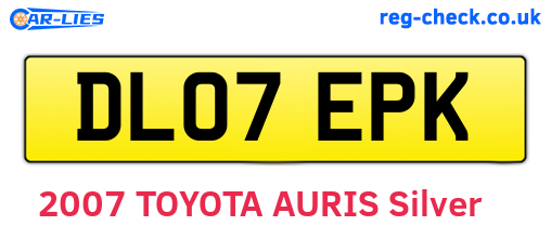 DL07EPK are the vehicle registration plates.