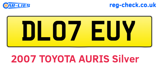 DL07EUY are the vehicle registration plates.