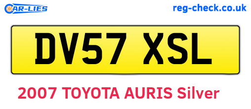 DV57XSL are the vehicle registration plates.