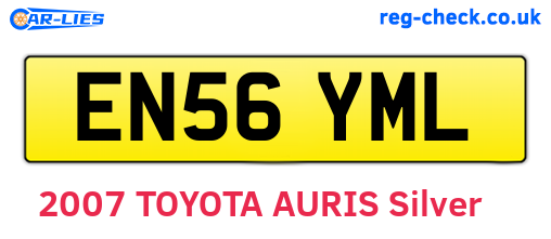 EN56YML are the vehicle registration plates.