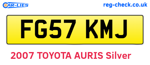 FG57KMJ are the vehicle registration plates.