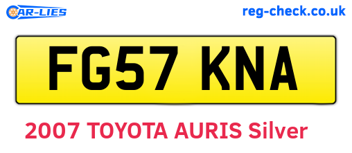 FG57KNA are the vehicle registration plates.