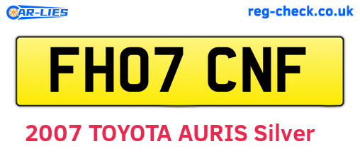 FH07CNF are the vehicle registration plates.