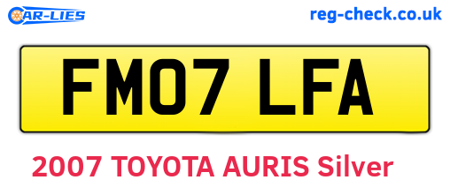 FM07LFA are the vehicle registration plates.