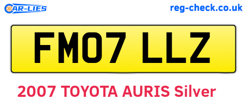 FM07LLZ are the vehicle registration plates.