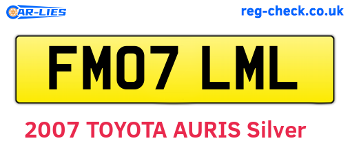 FM07LML are the vehicle registration plates.