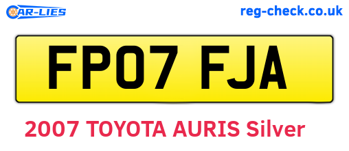 FP07FJA are the vehicle registration plates.