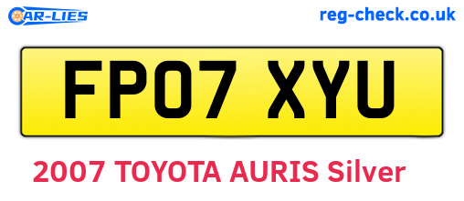 FP07XYU are the vehicle registration plates.