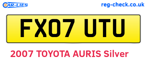 FX07UTU are the vehicle registration plates.