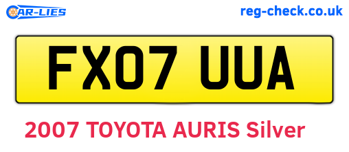 FX07UUA are the vehicle registration plates.