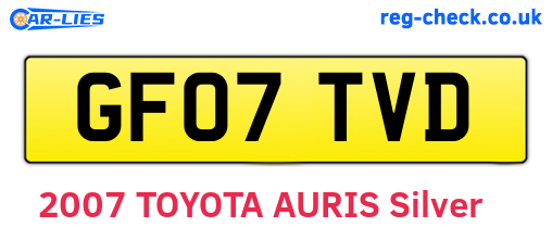 GF07TVD are the vehicle registration plates.