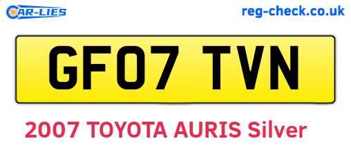 GF07TVN are the vehicle registration plates.