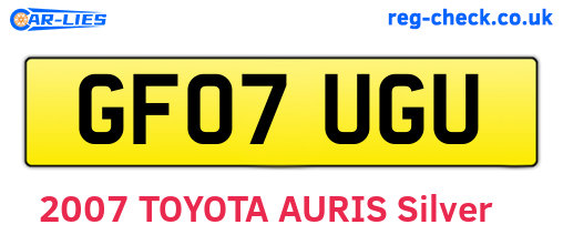 GF07UGU are the vehicle registration plates.