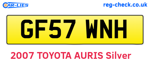 GF57WNH are the vehicle registration plates.